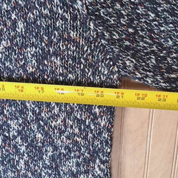 Christopher & Banks Cotton/Wool Blend Marble Multi Relaxed 1/4 Zip Knit Pullover - Picture 7 of 9